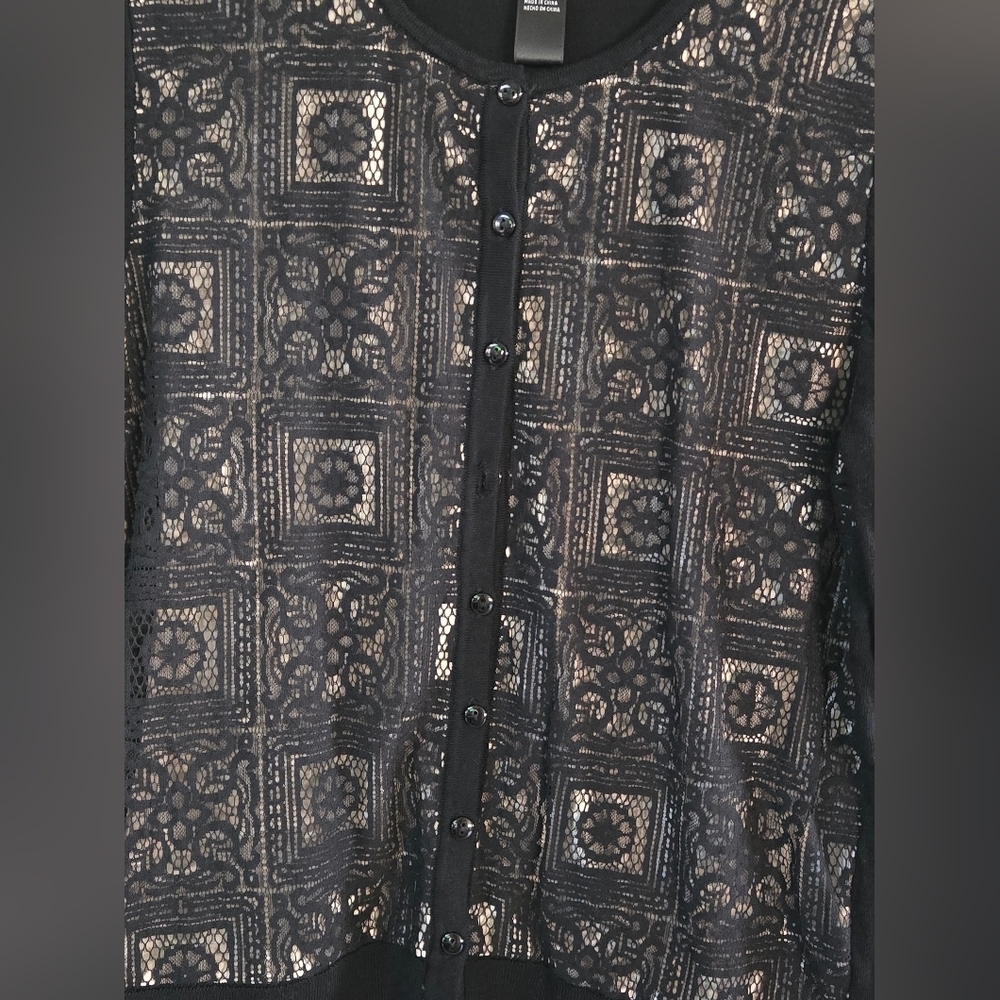 August Silk Black and Tan Cardigan - Picture 5 of 8